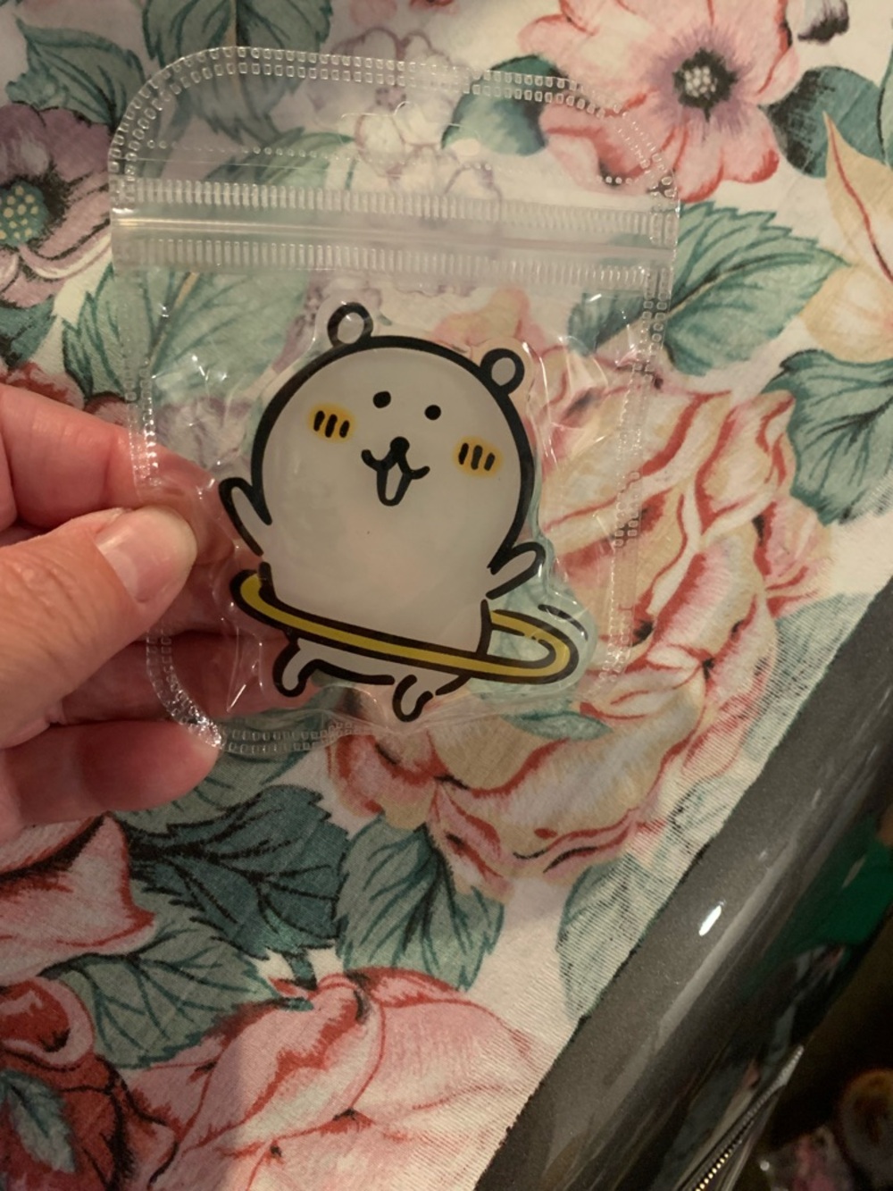 Cute White Cartoon Hamster Cell Phone Holder